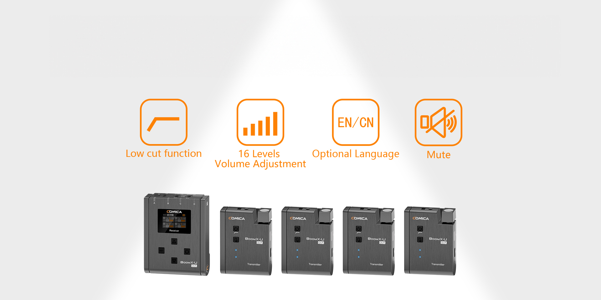 LCF, 16-level Adjusted Gain Control, Optional Language, Muting Functions