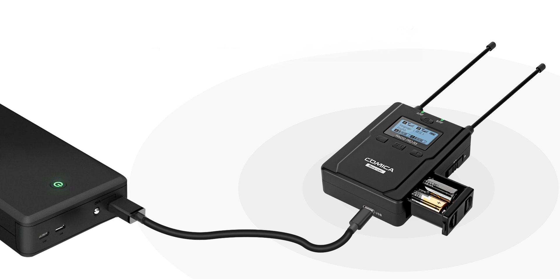Support USB-C Interface /AA Battery for External Power Supply