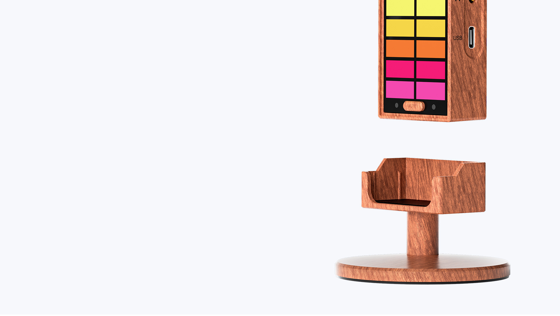 Detachable Desktop Stand, Unique Wood Grain Design