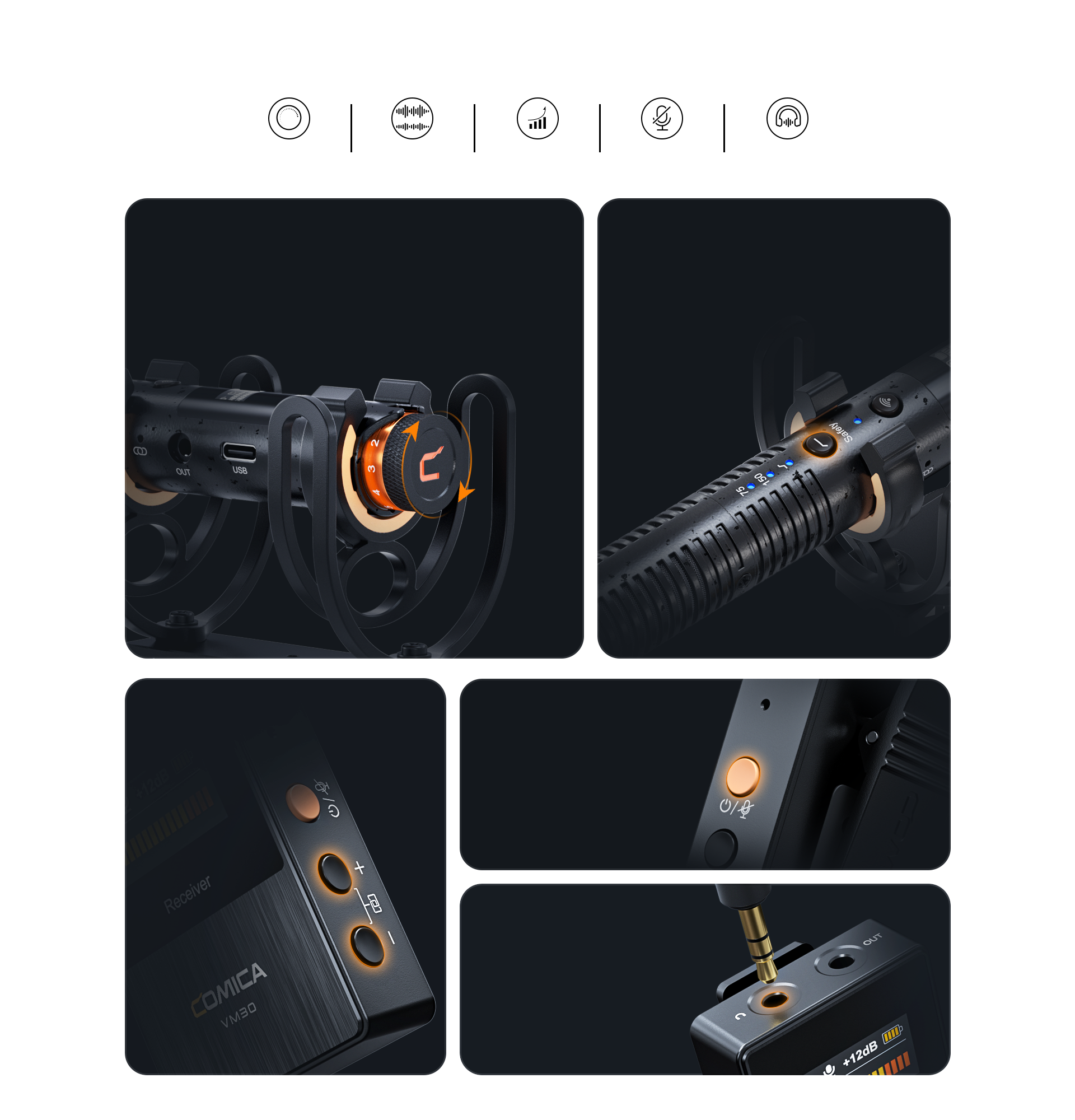Support Gain Control, Safety Mode, Real-time Monitor and Muting