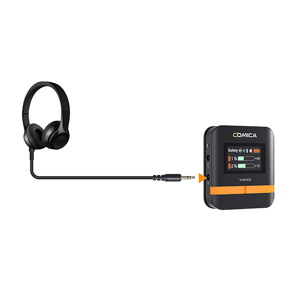 Comica VM40 Microfono Shotgun Wireless A Doppio Canale, Cardioide 14mm Placcato Oro, Registrazione 48kHz/32bit, Per Fotocamera, Smartphone E PC