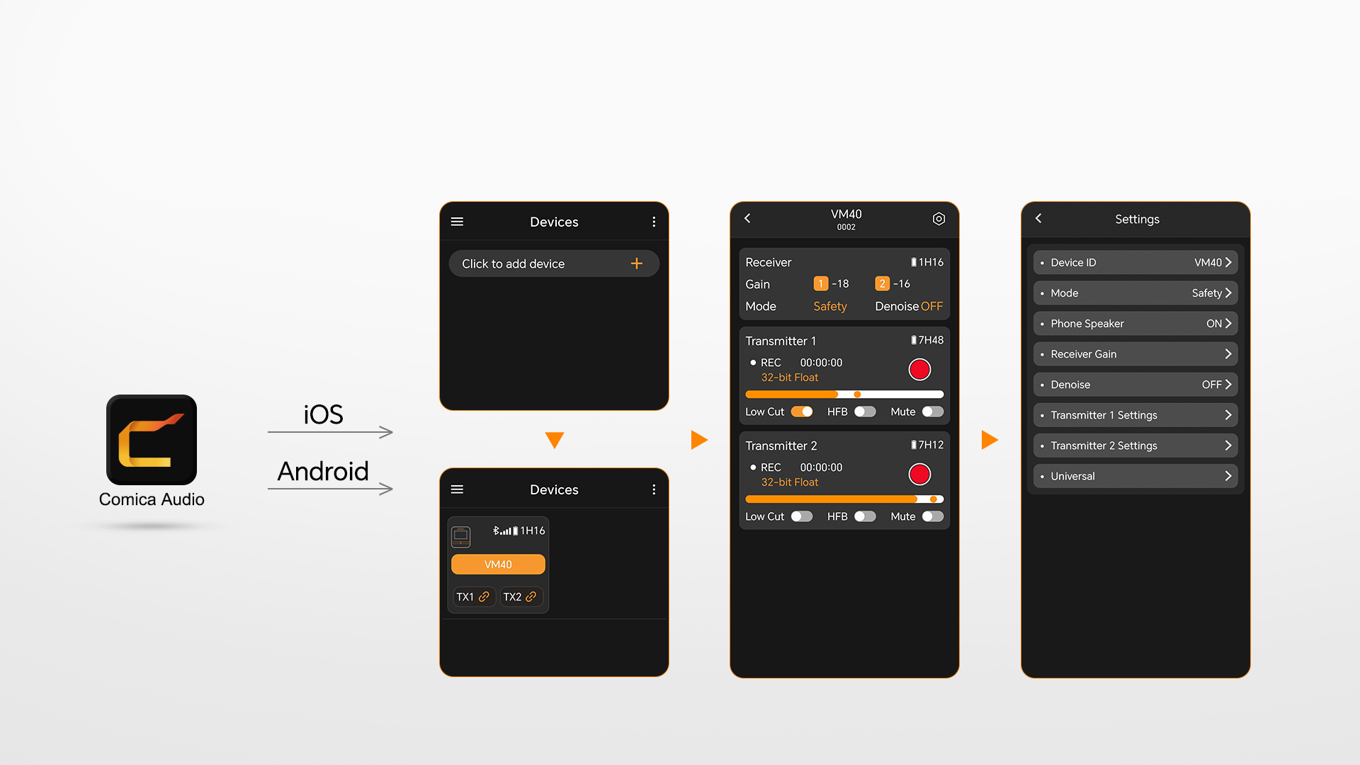 Exclusive Comica Audio APP for More Functions