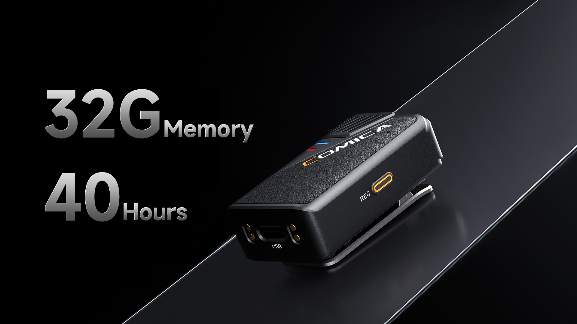 32G On-board Recording for 40-hour Audio Storage
