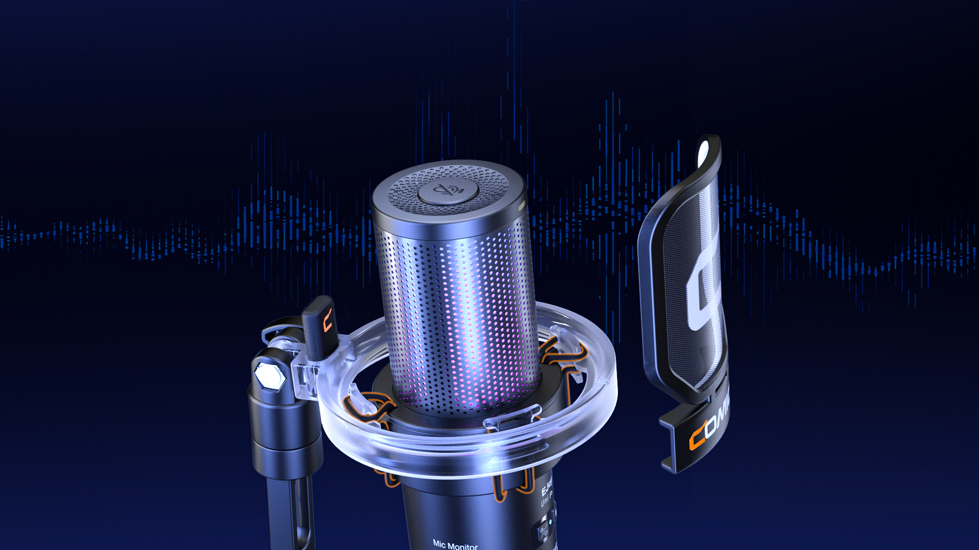 Unique Shock-mount and Metal Pop Filter